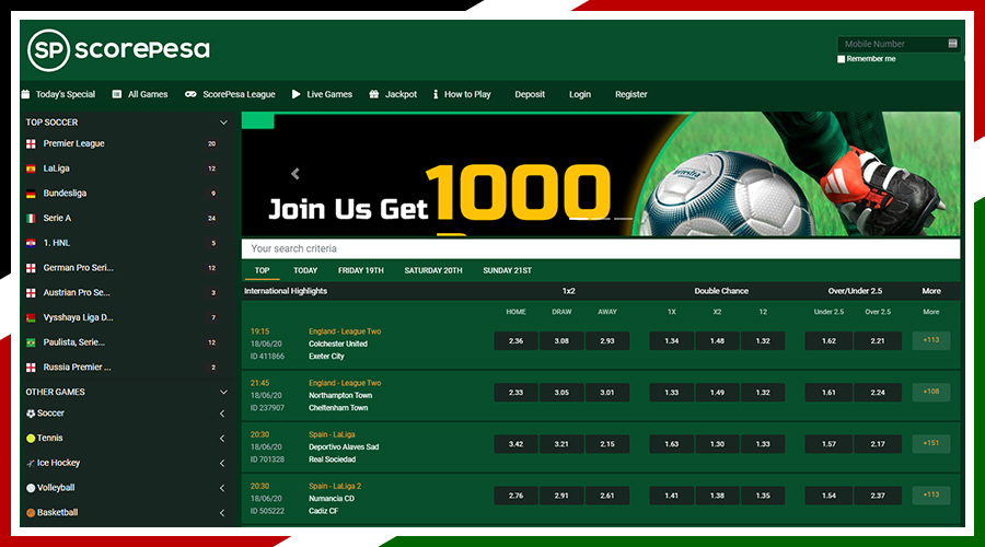 Scorepesa Website — Kenyan Bookie