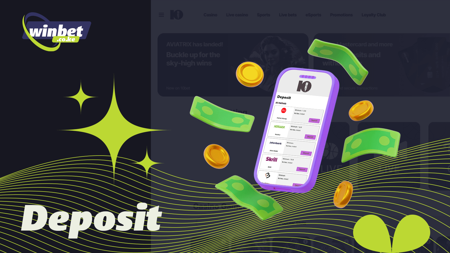 You can easily recharge your 10bet Kenya account