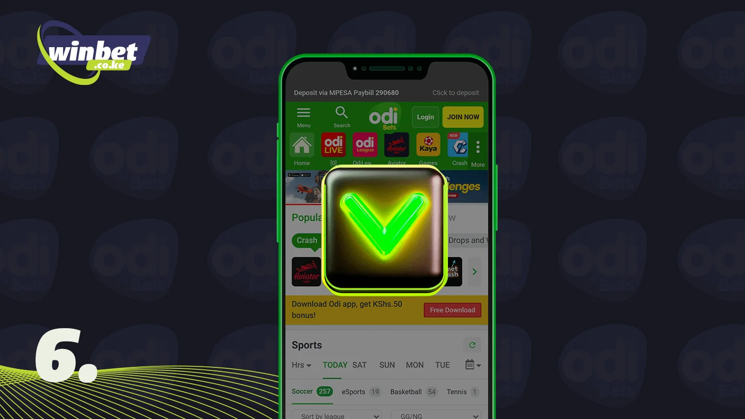 Wait for the installation and start betting in the Odibets app