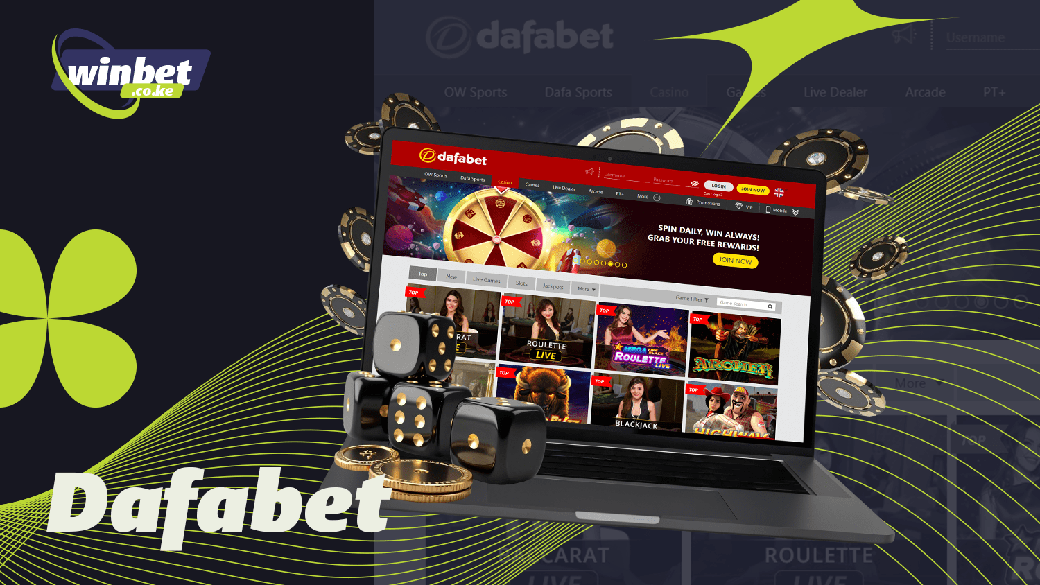 Of the best online casinos in Kenya is Dafabet