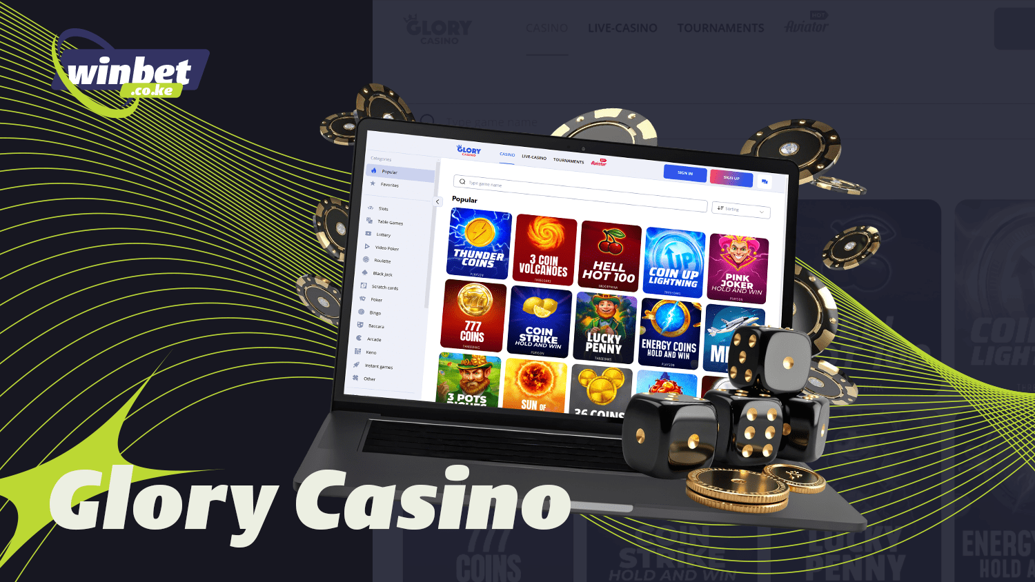 Of the best online casinos in Kenya is Glory Casino