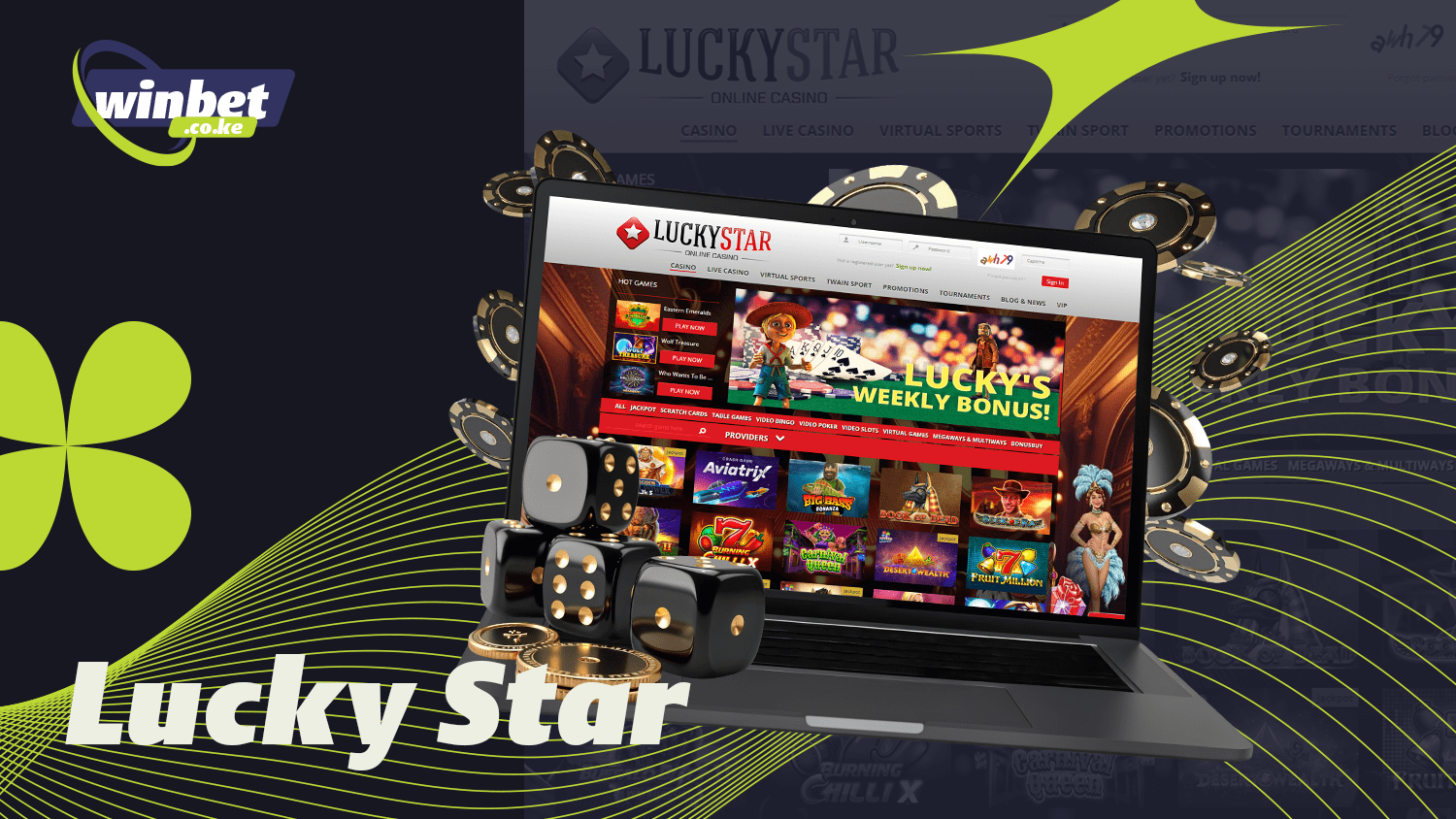 Of the best online casinos in Kenya is Lucky Star