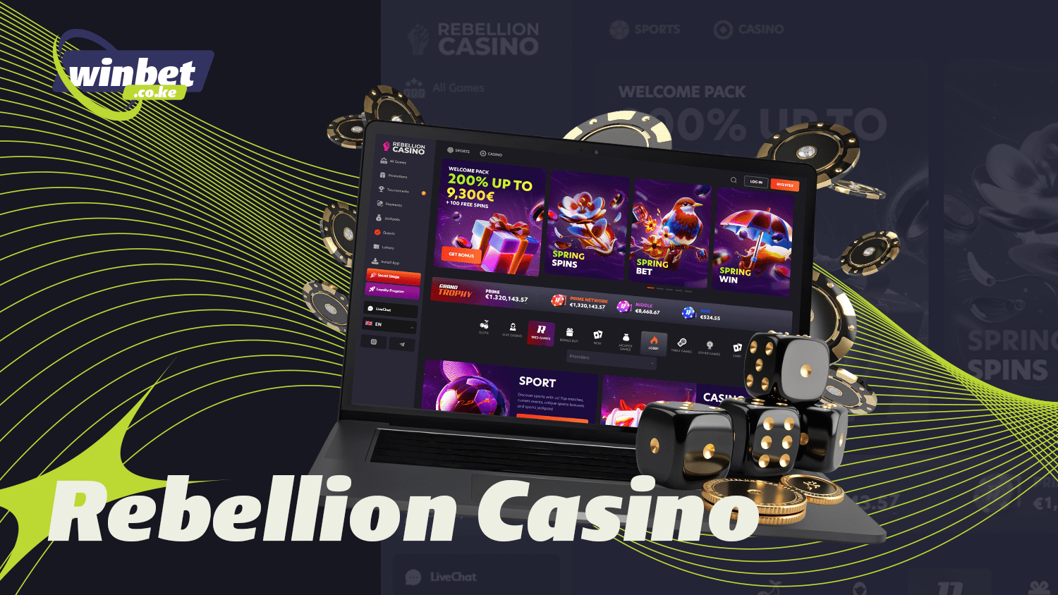 Of the best online casinos in Kenya is Rebellion Casino