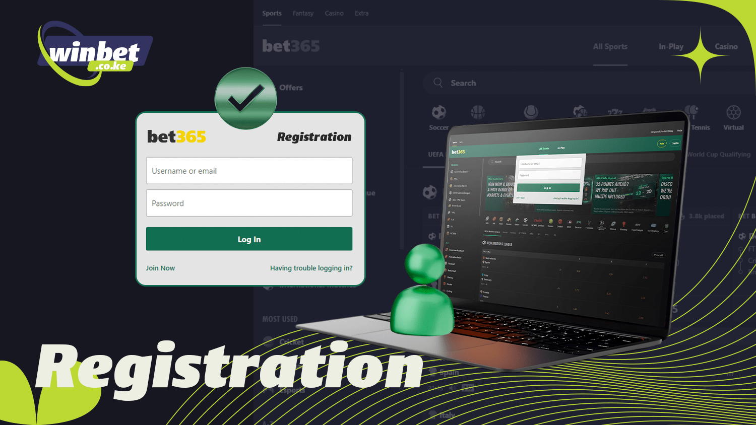 You need to register before you start betting at Bet365