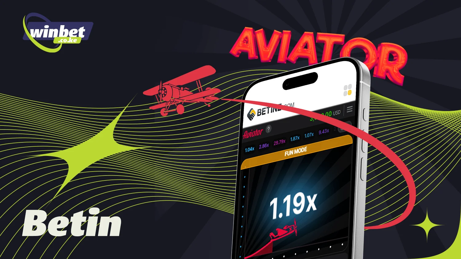 Betin is perfect for the Aviator crash game in Kenya