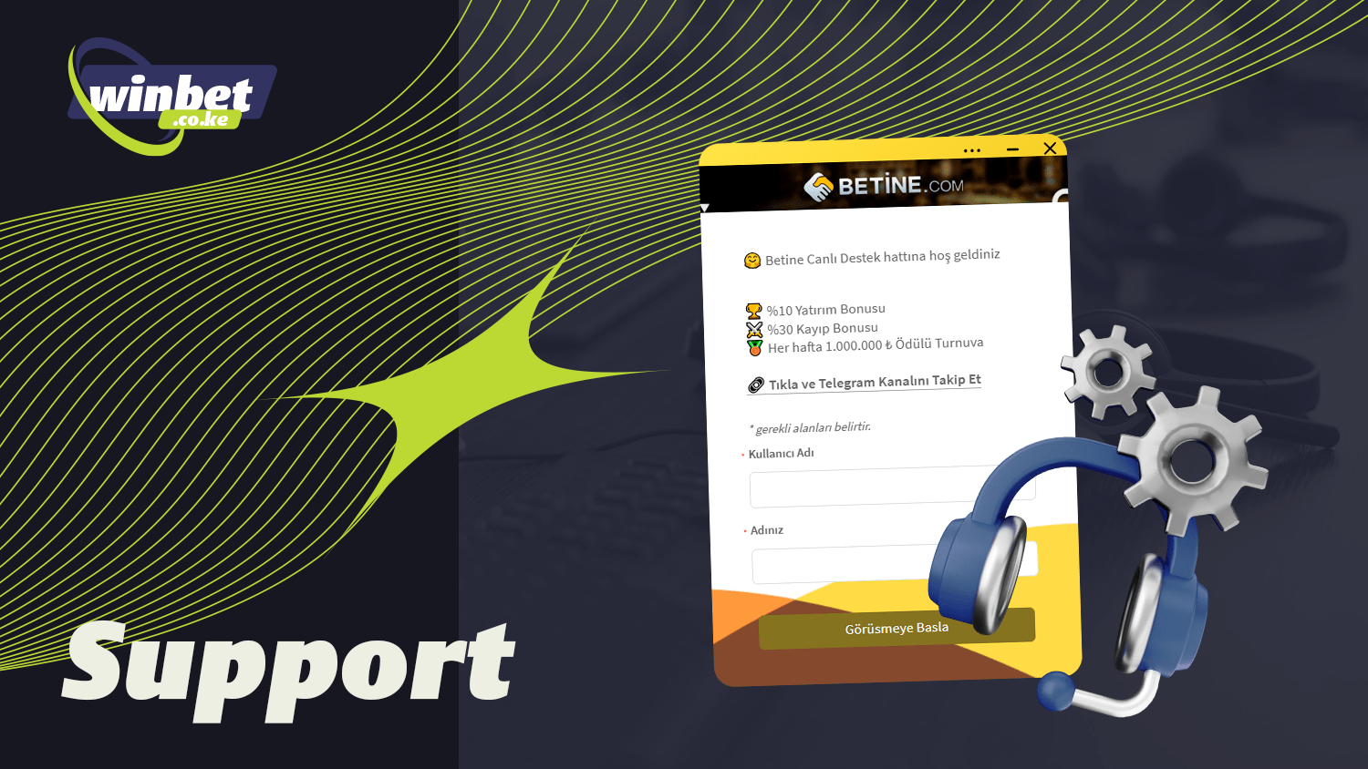 Betin Kenya has a customer support team