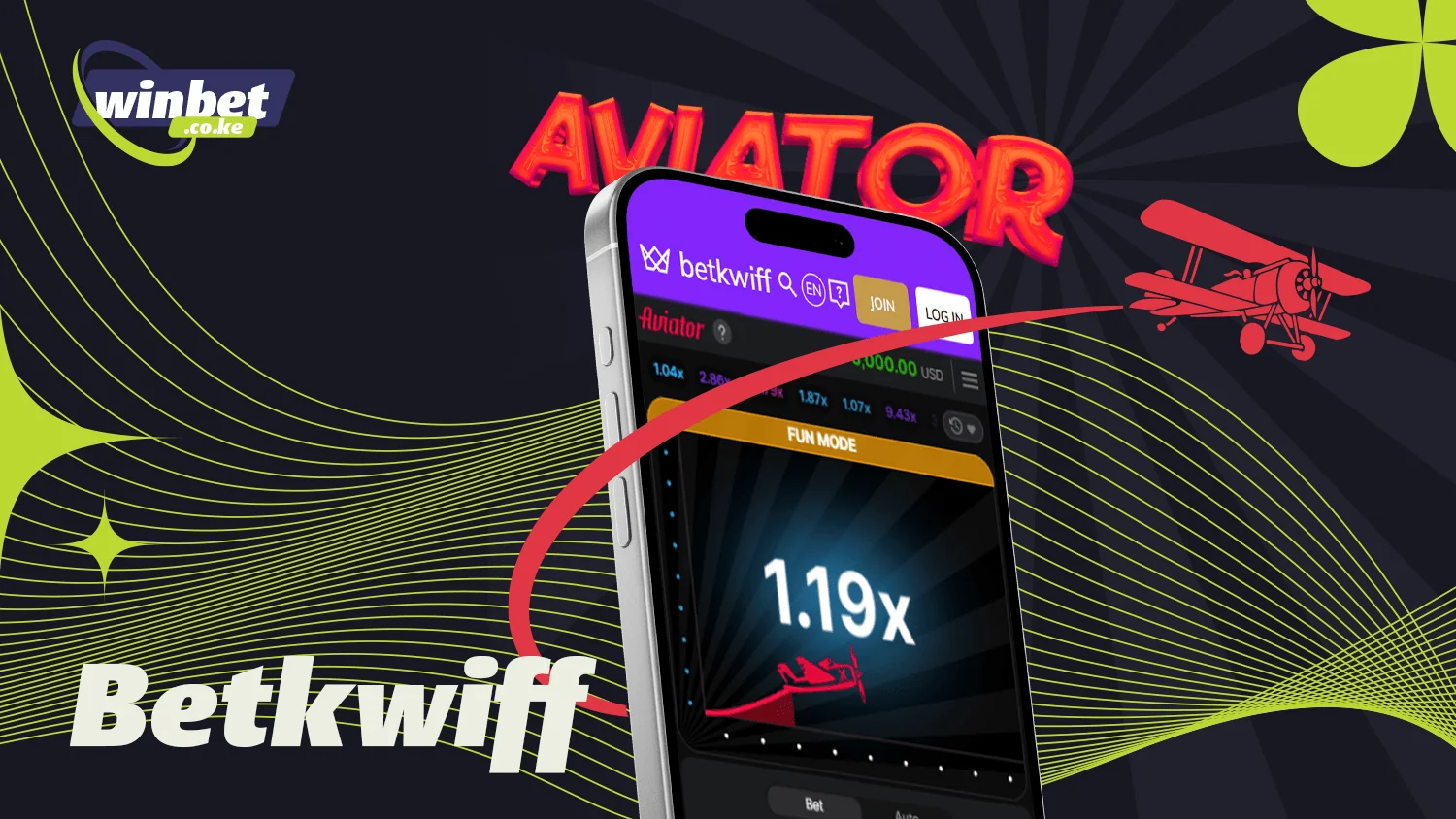Betkwiff is perfect for the Aviator crash game in Kenya
