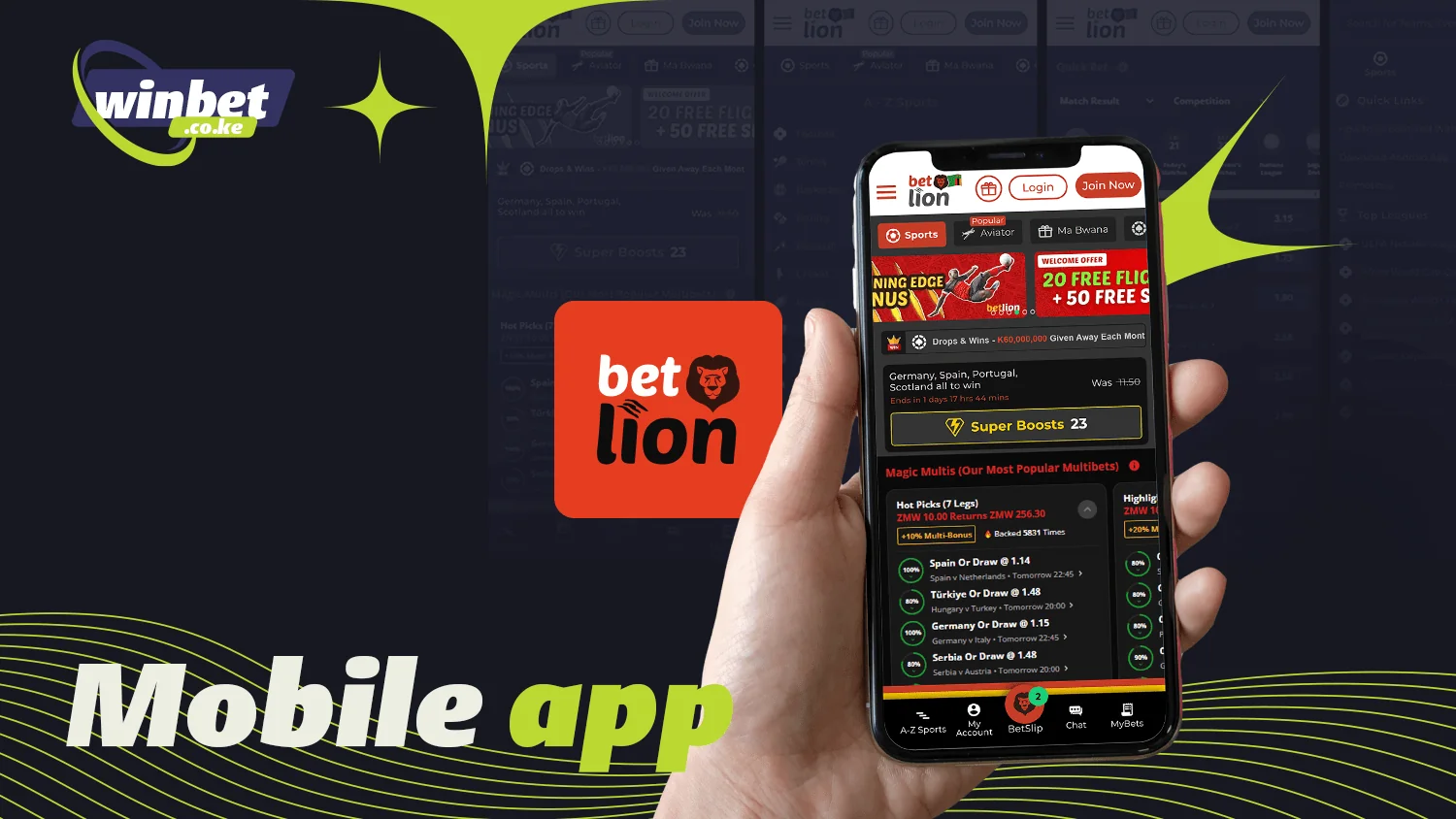 BetLion Kenya allows you to use its services through an app