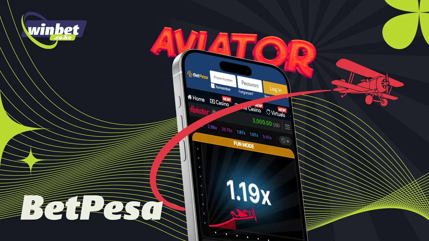 BetPesa is perfect for the Aviator crash game in Kenya