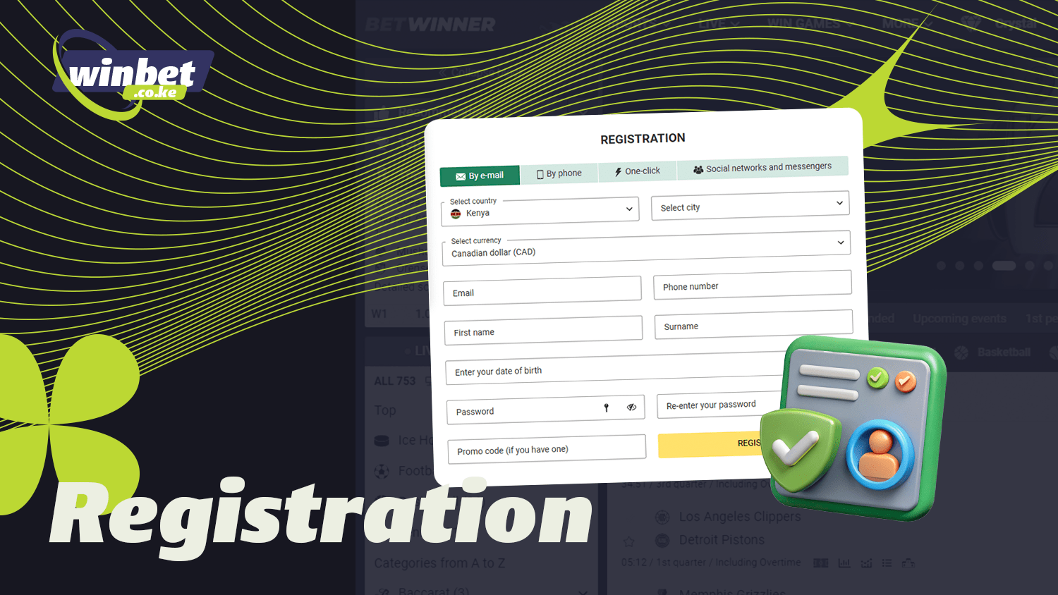 It is quick and easy to register with Betwinner