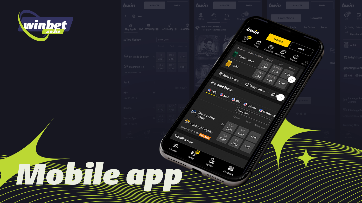 Thanks to the Bwin app you can make sports bets