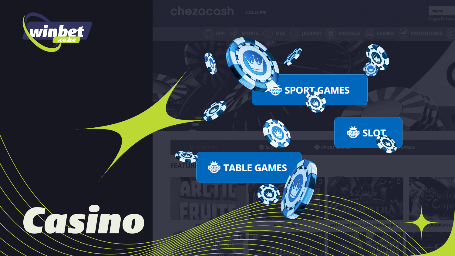 Chezacash has a large collection of gambling games