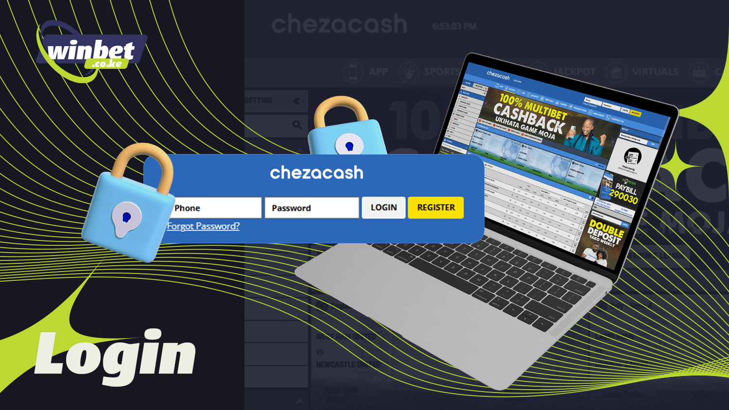 You must log into your Chezacash account to bet on sports