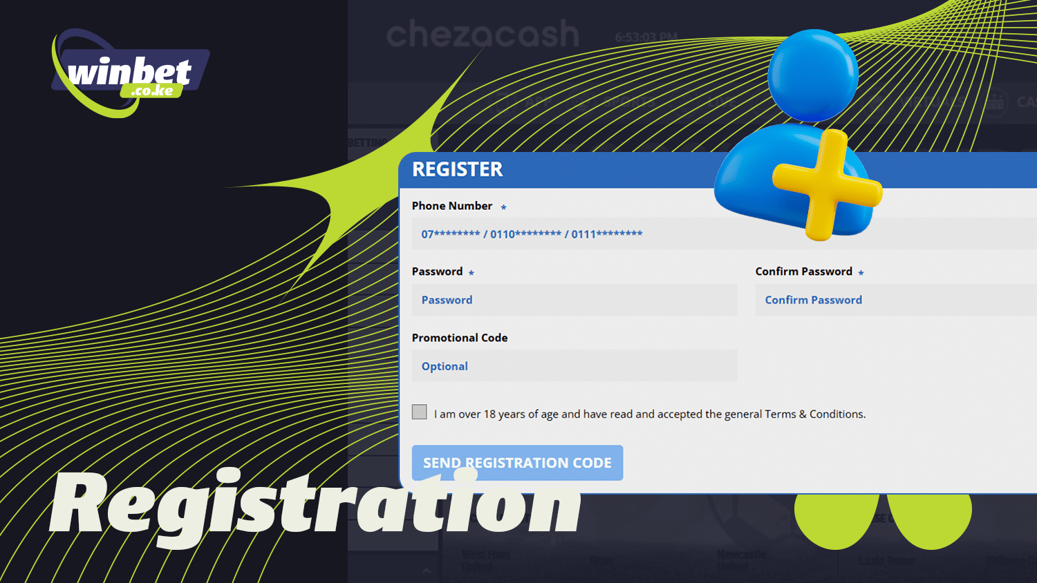 Signing up for Chezacash Kenya takes a couple of steps