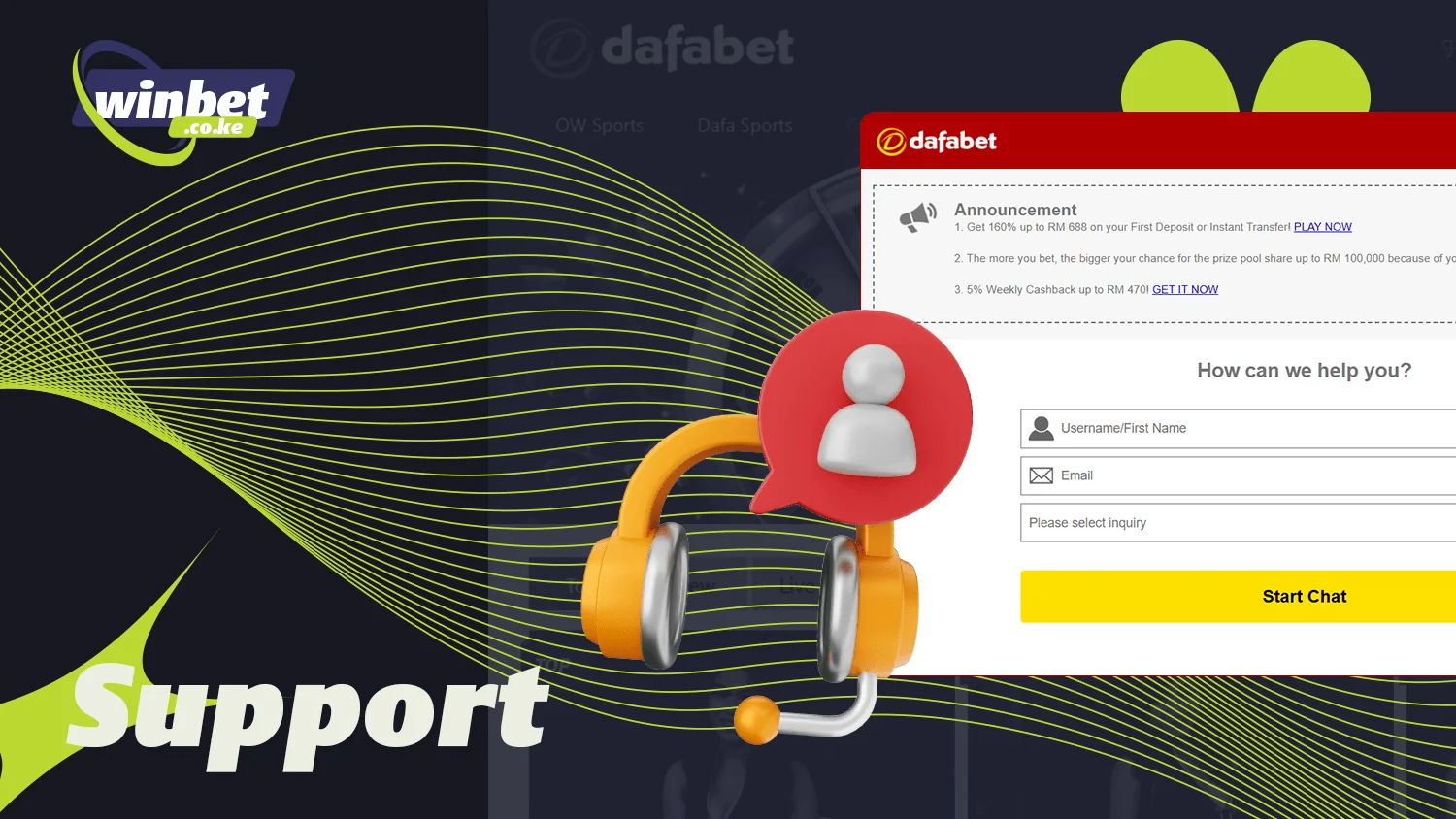 Dafabet Kenya has a customer support team