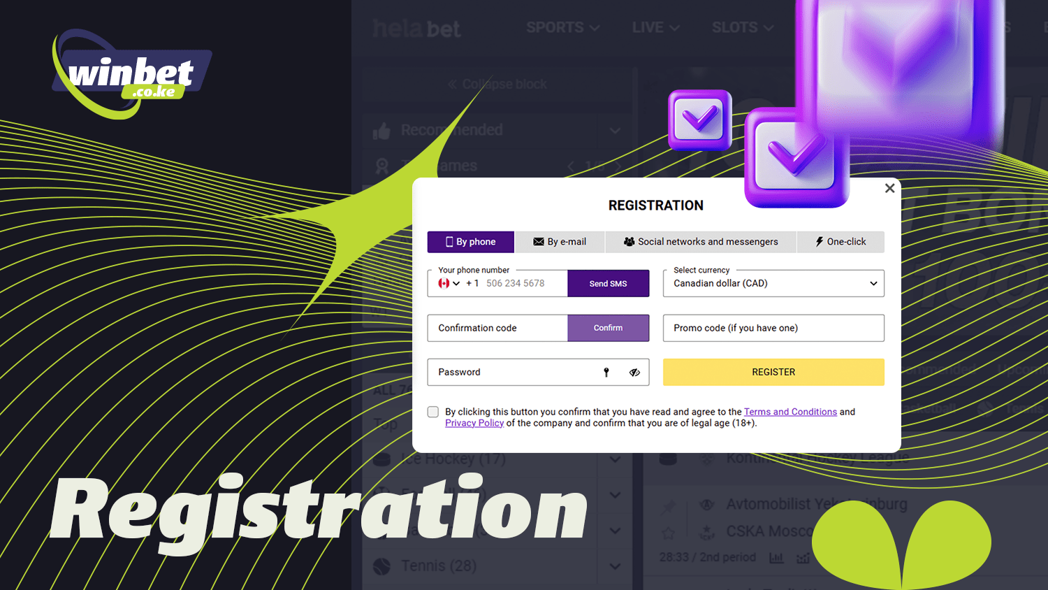 It is quick and easy to register with Helabet