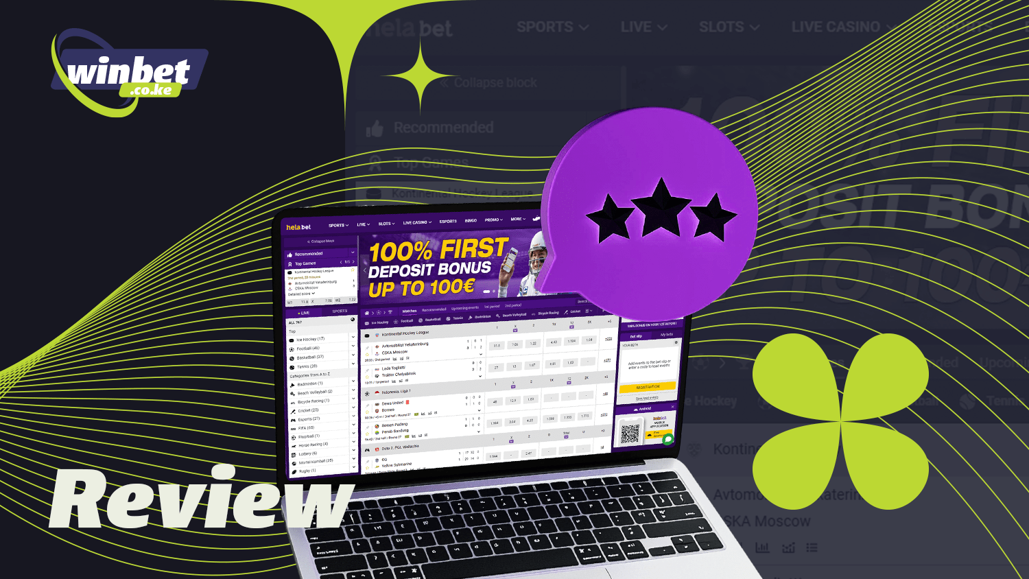 At Helabet, you can play with the casino and place bets