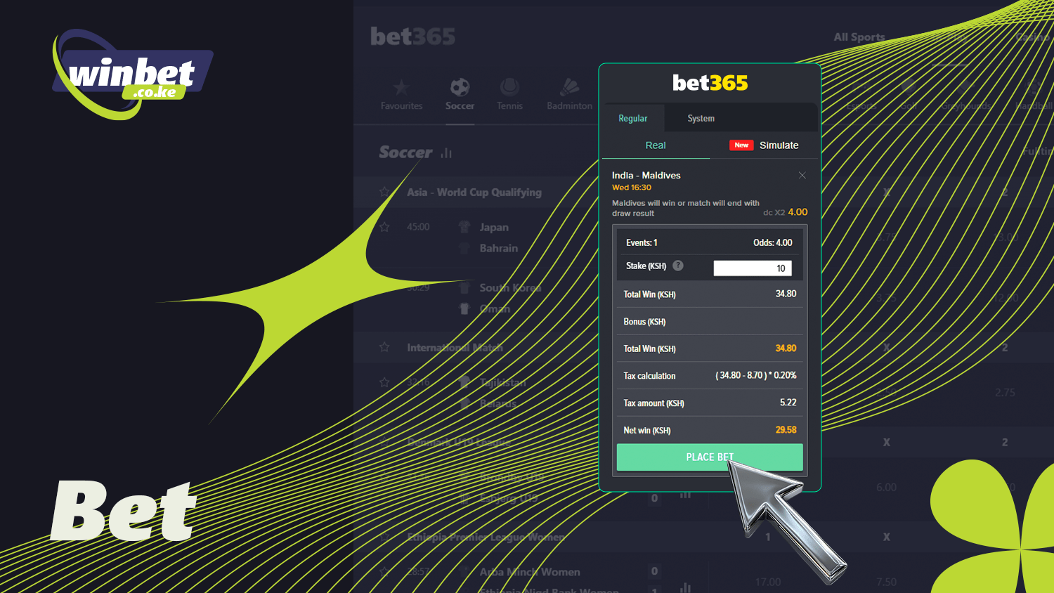 Make a sports bet in a couple of steps at Bet365