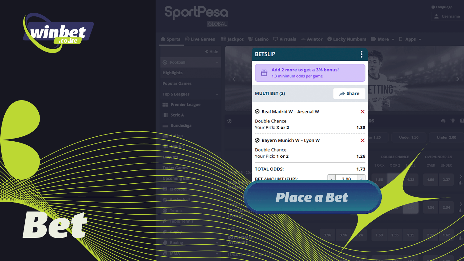 Make a sports bet in a couple of steps at SportPesa