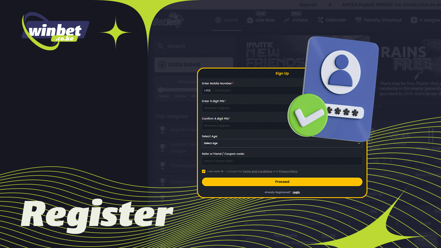 It is quick and easy to register with BetYetu