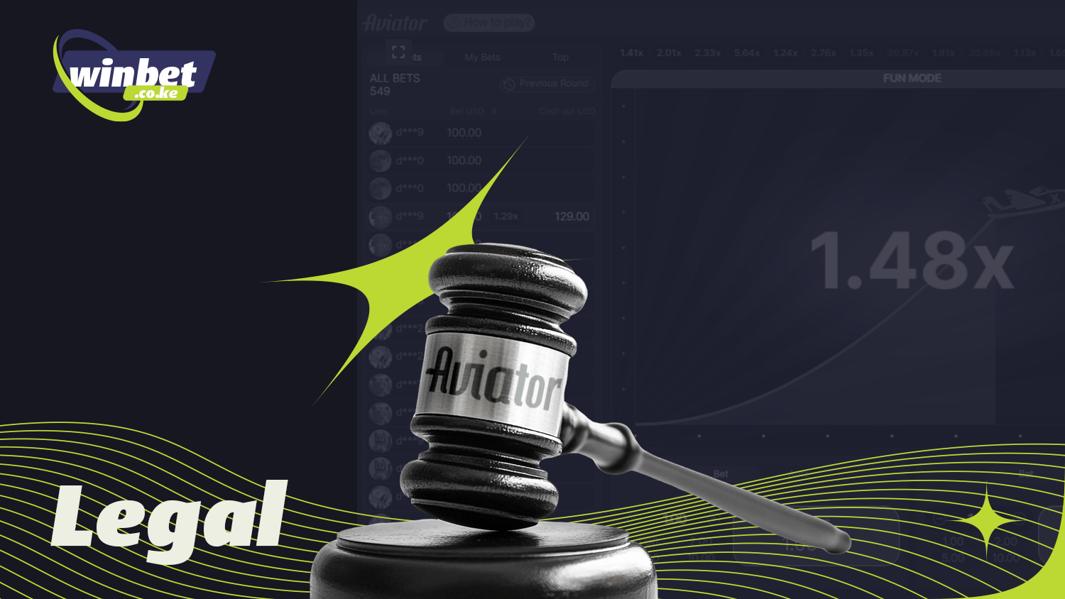 Bookmakers allow legal gambling at Aviator