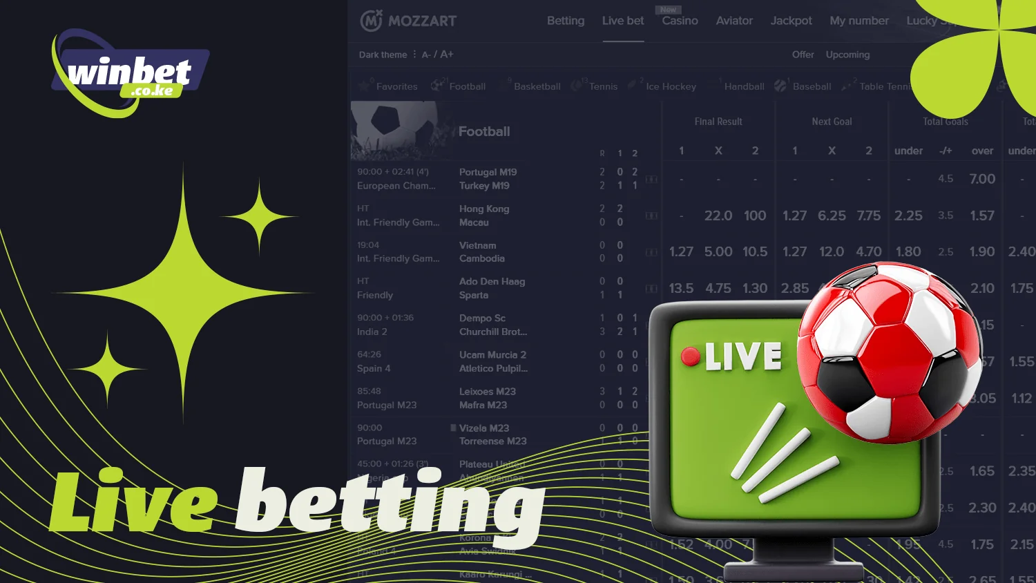 Mozzartbet offers sports betting in Real Time