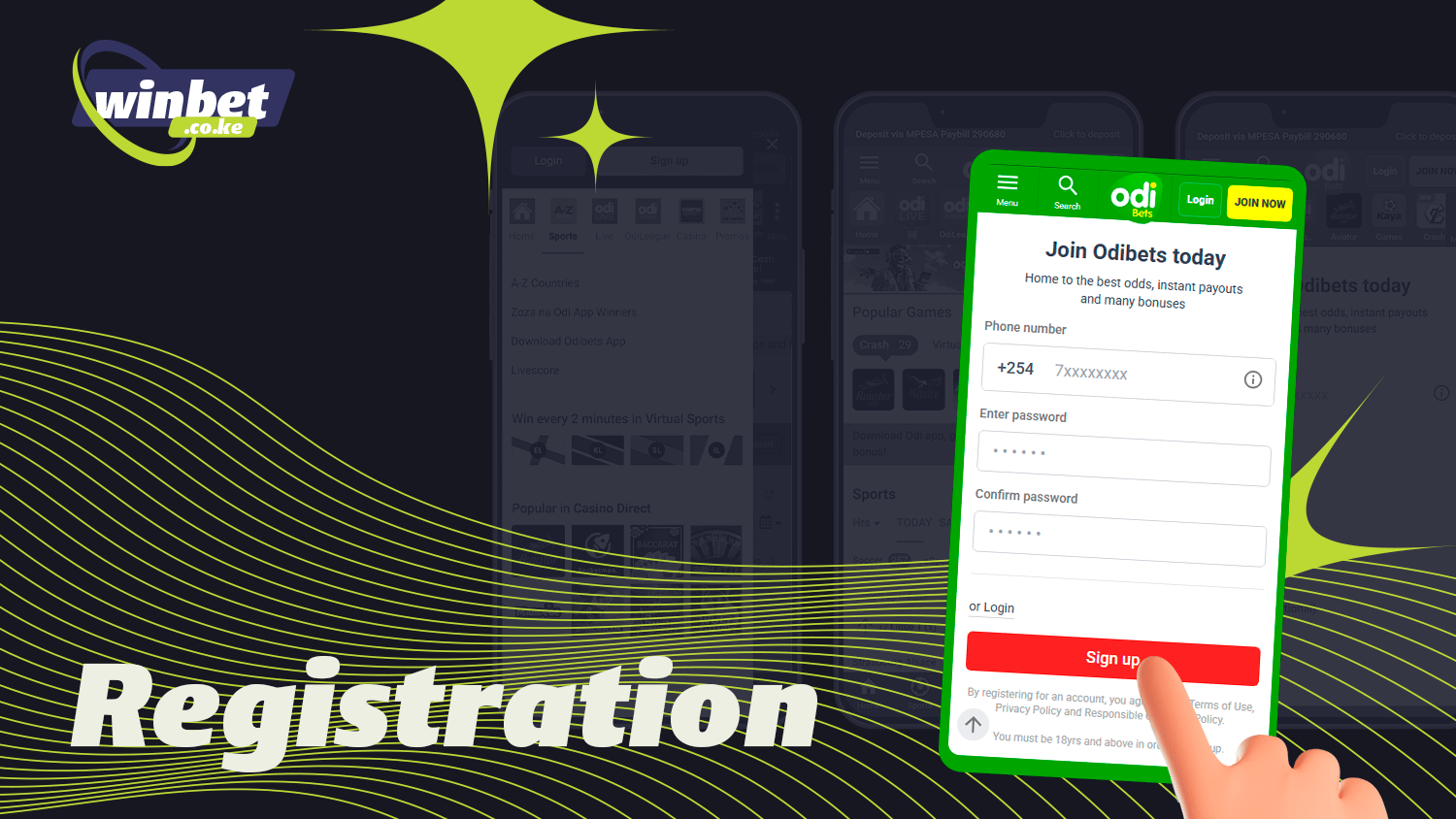 Before betting on the Odibets app, you must be registered