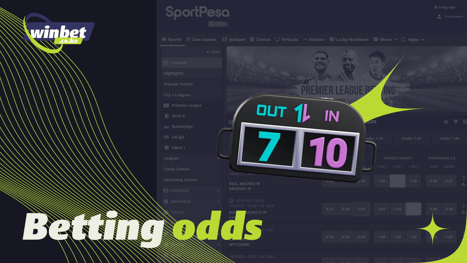 SportPesa has a large selection of sports betting odds