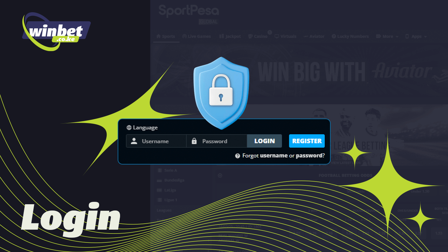 You must log into your SportPesa account to bet on sports