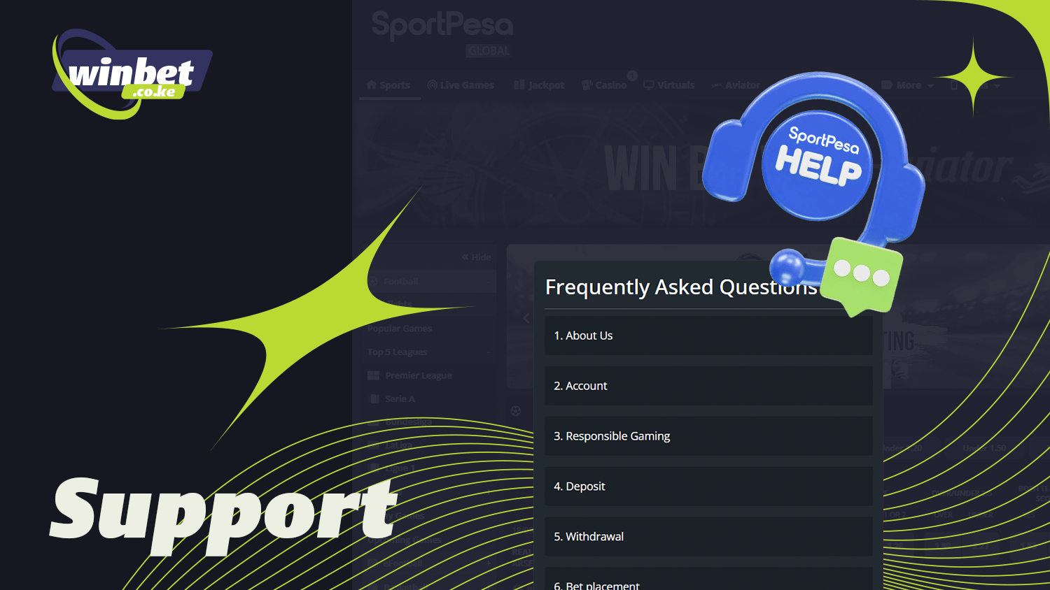 SportPesa support team helps at any time