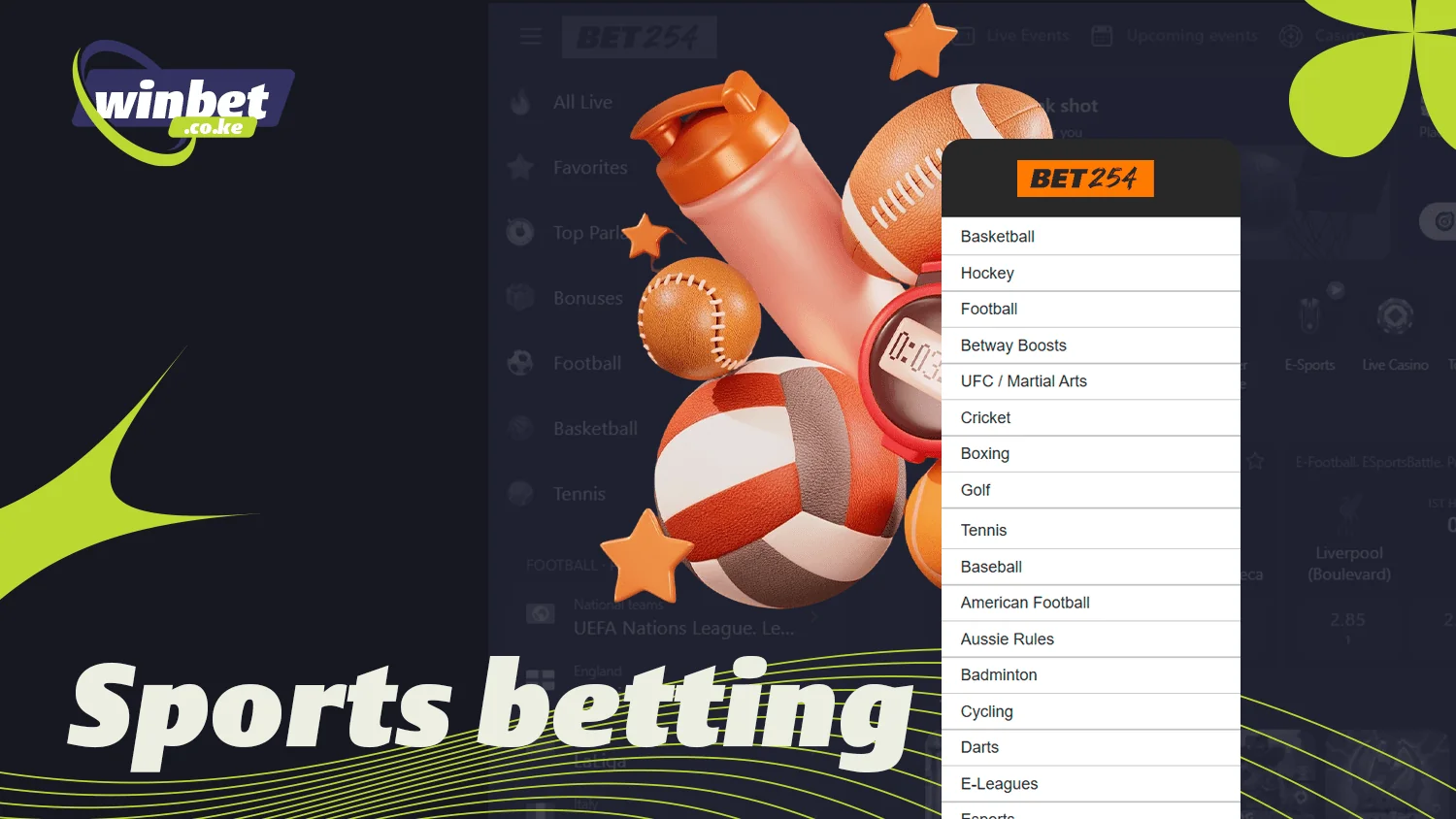 Betting on sports is easy on the Bet254 website