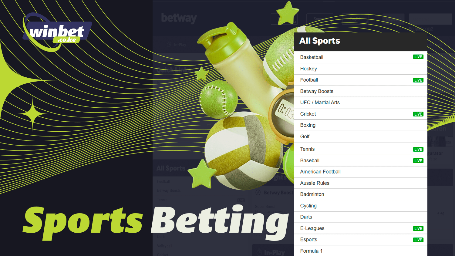 There are many events available for betting on the Betway website