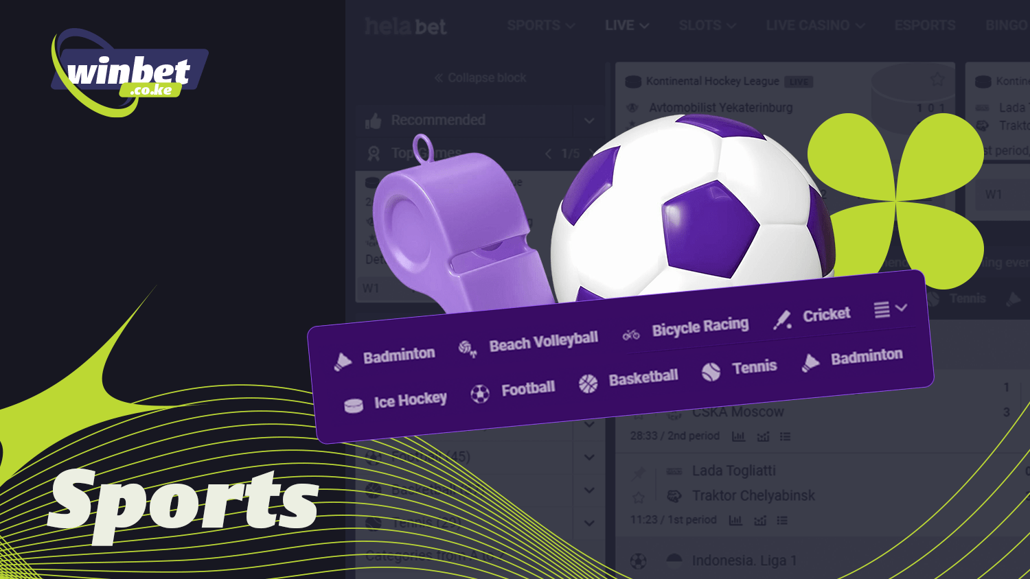 There are many events available for betting on the Helabet