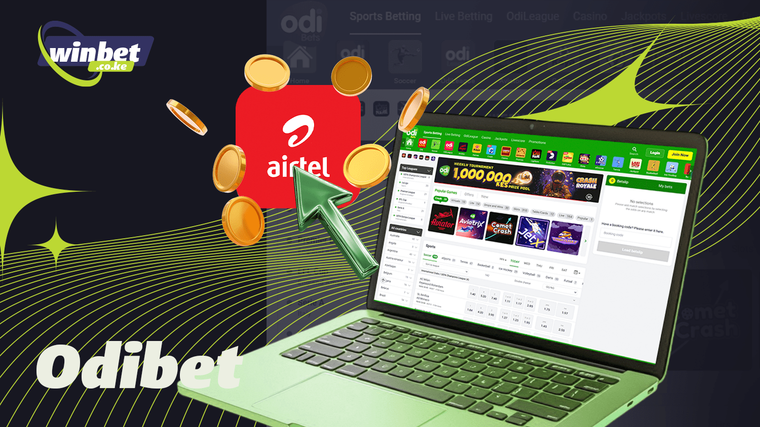 Odibet offers a convenient way to recharge via Airtel
