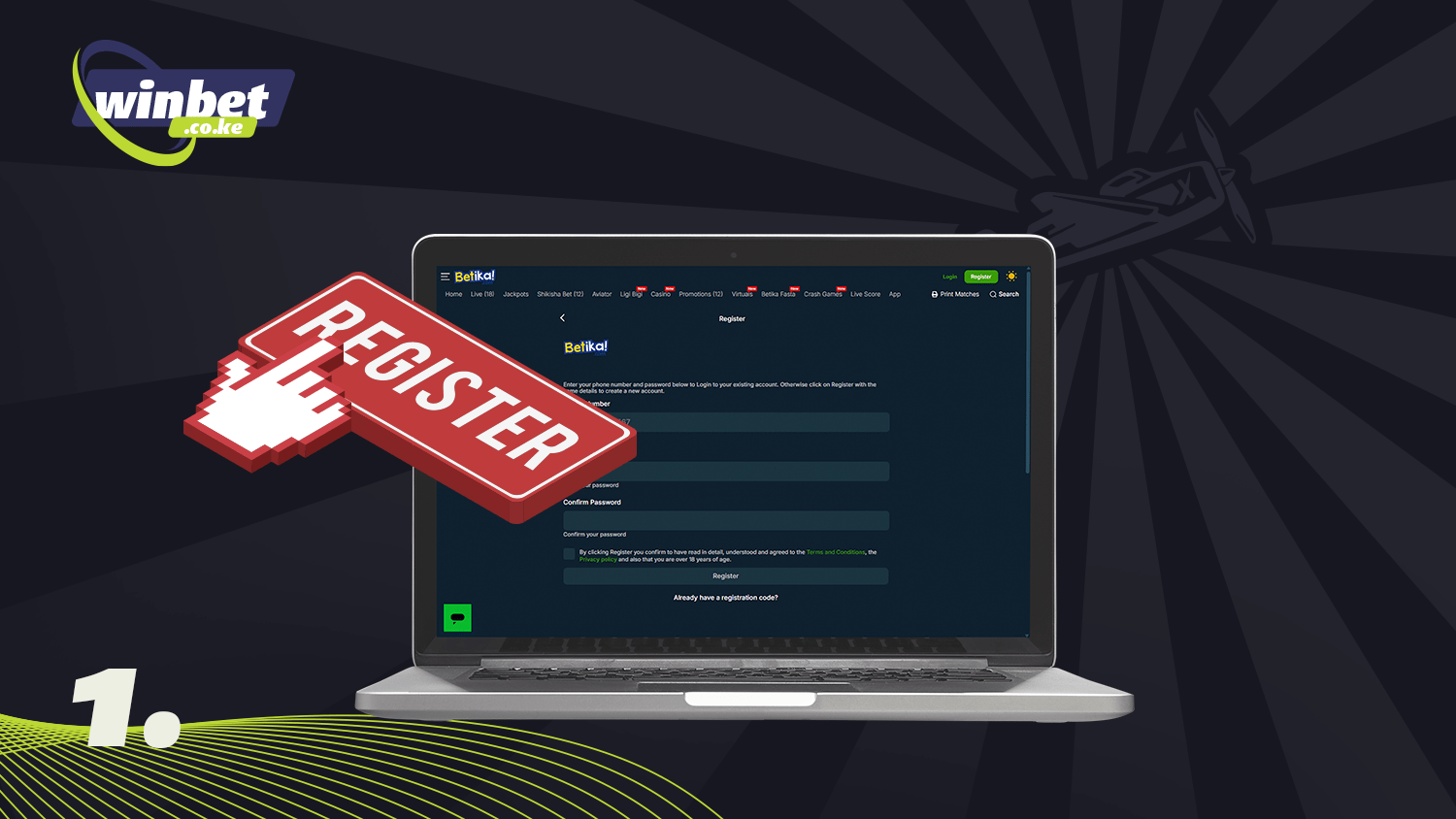 You must register to play Betika Aviator