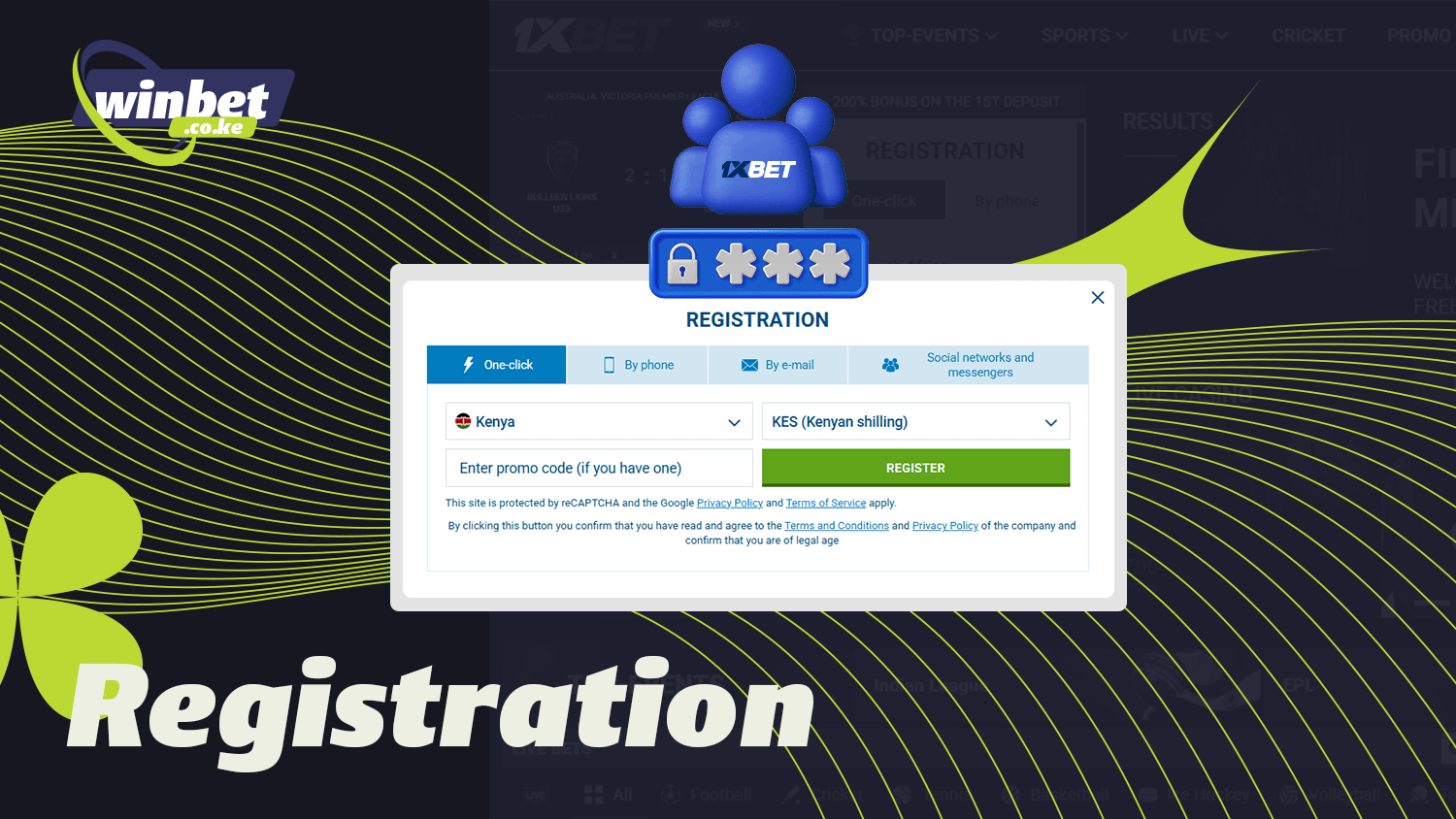 You need to register before you start betting at 1xBet