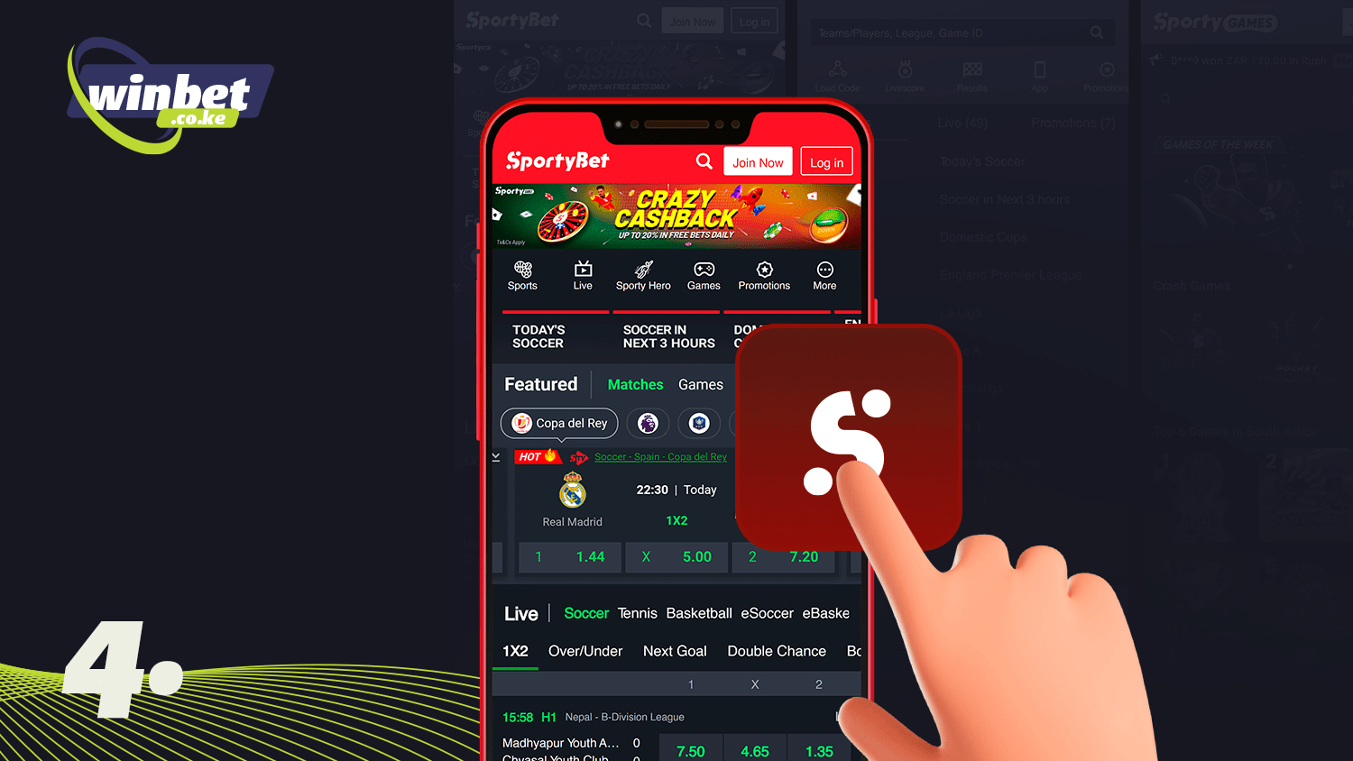 Wait for the installation and start betting in the SportyBet app