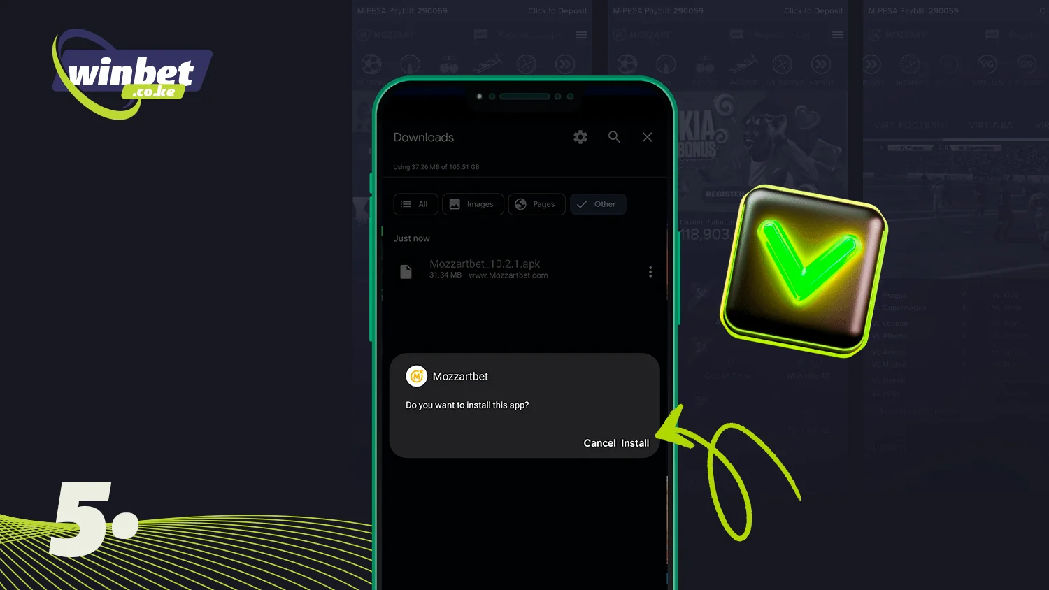 Start installing the Mozzartbet app on Android