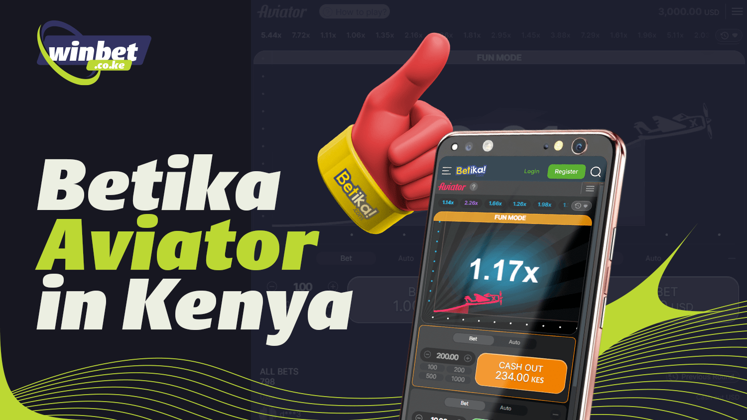 Betika Aviator gambling game with real winnings
