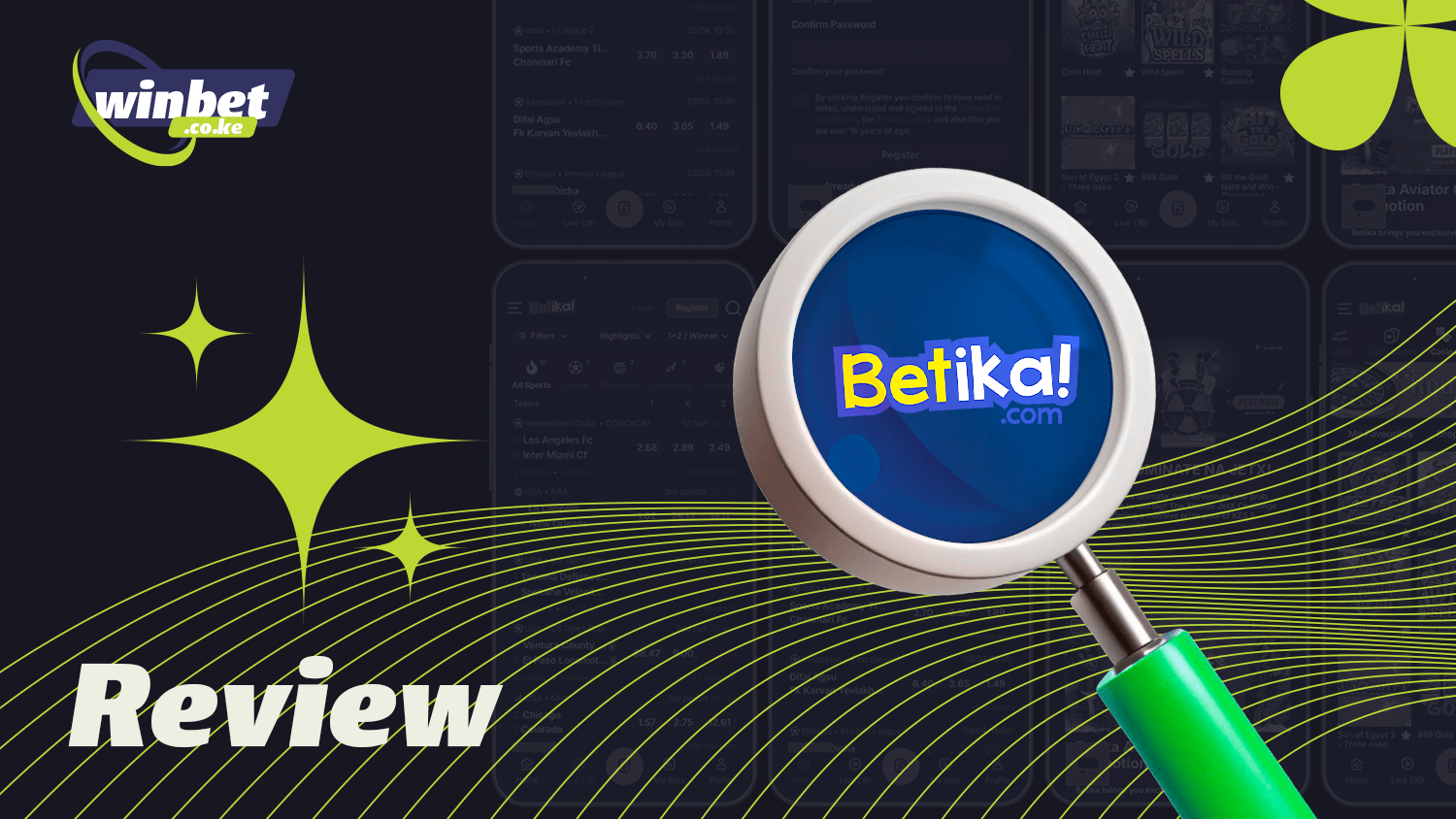 Betika app with multiple betting categories and casino games