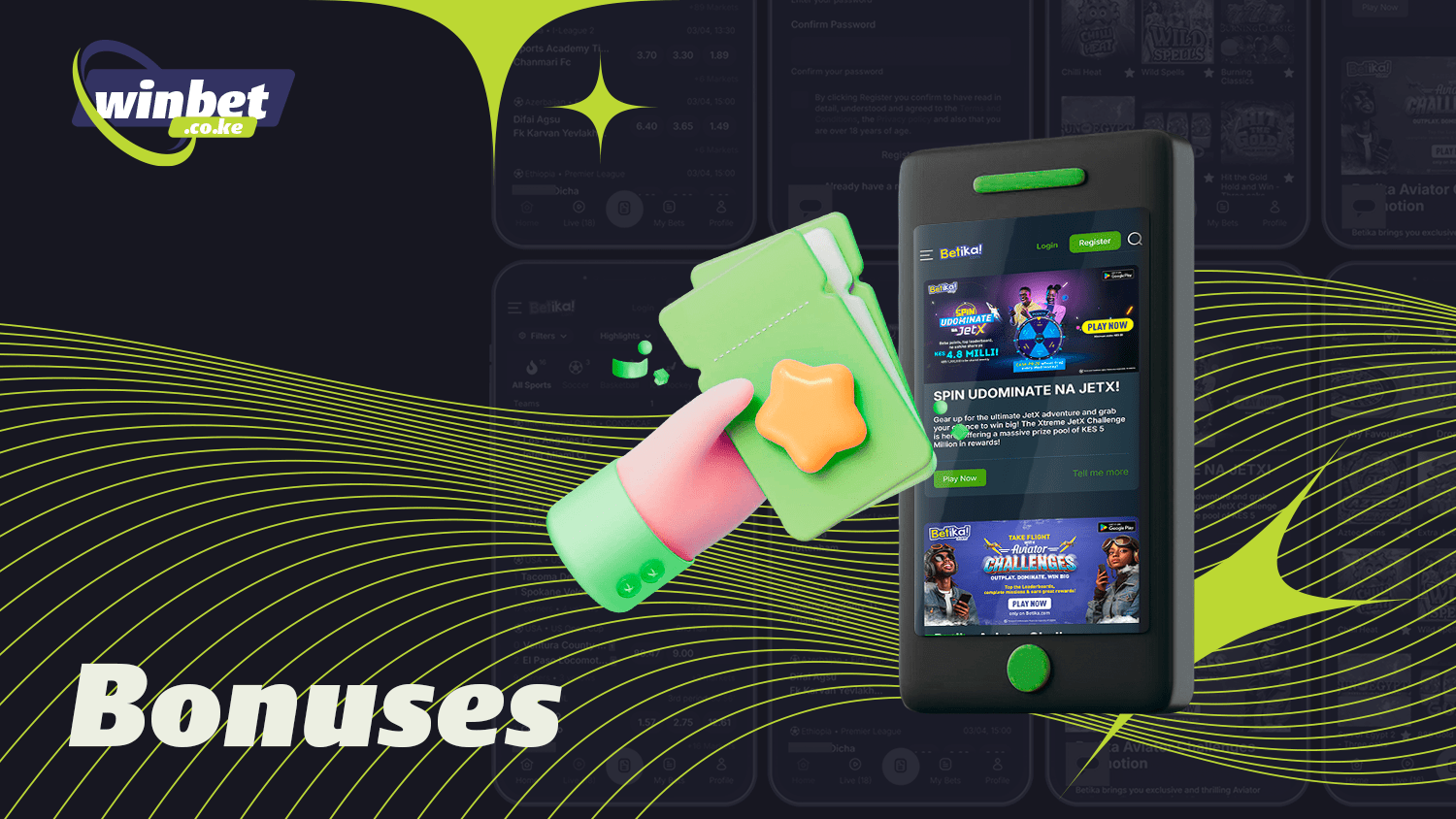 In the Betika app you will find various bonuses