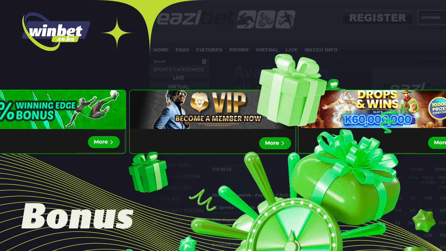 All players at Eazibet can get bonuses