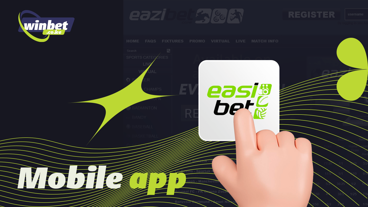 The Eazibet app is designed for easy access to bets