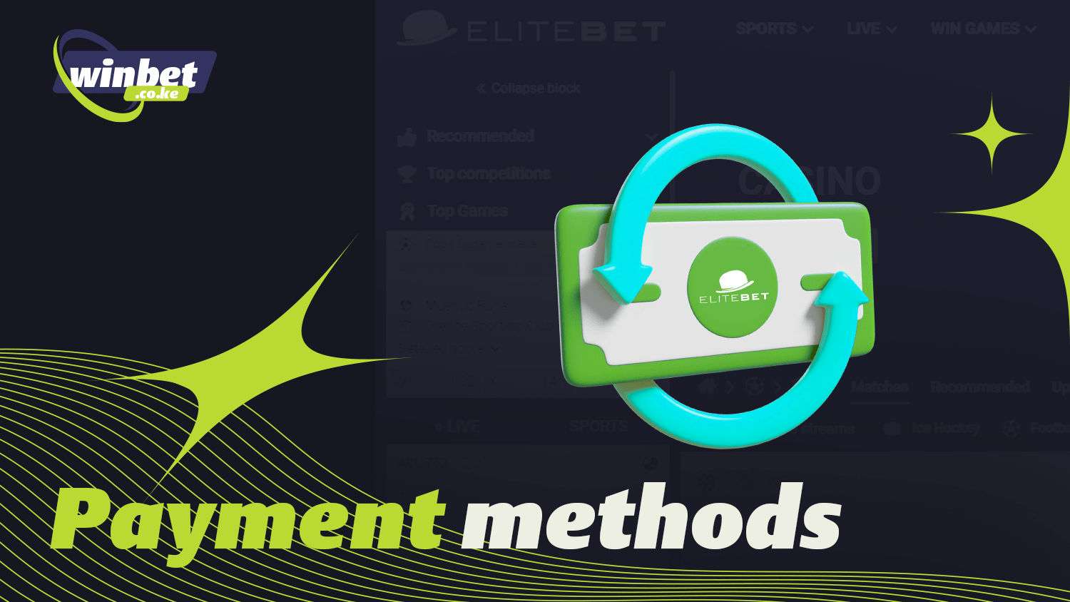 At Elitebet you can deposit and withdraw your funds