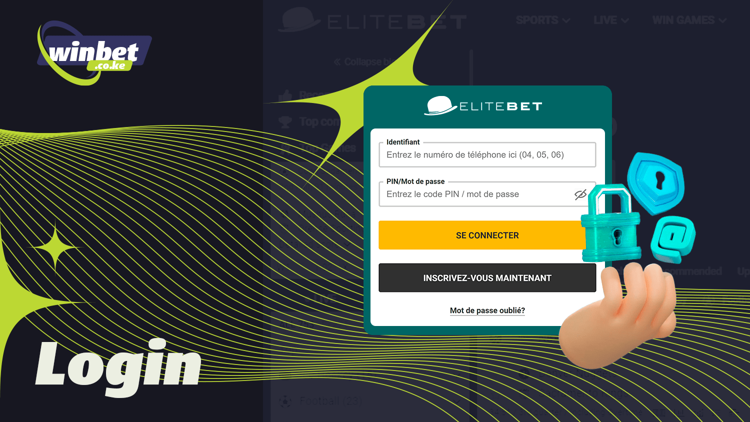 Before betting you need to log in to your Elitebet account