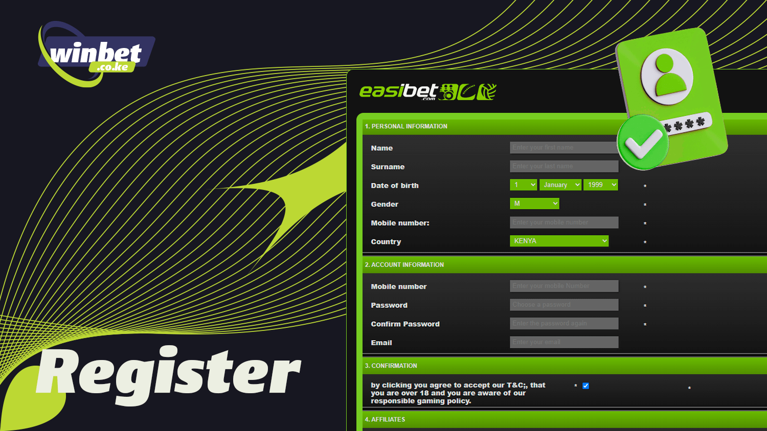 Any player can register in Eazibet