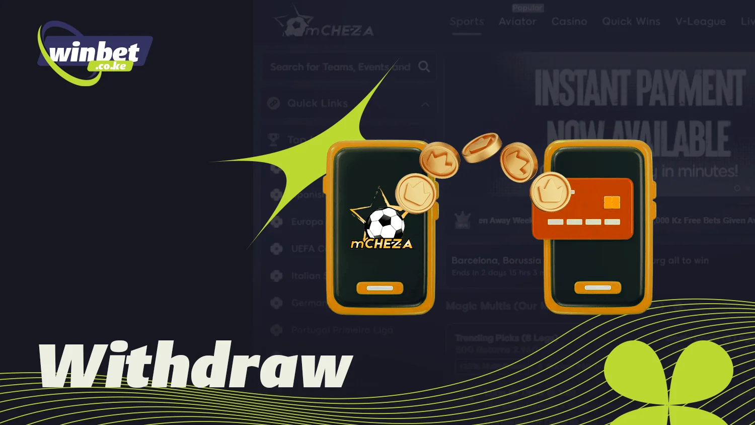 You can withdraw your winnings after successful bets at mCHEZA