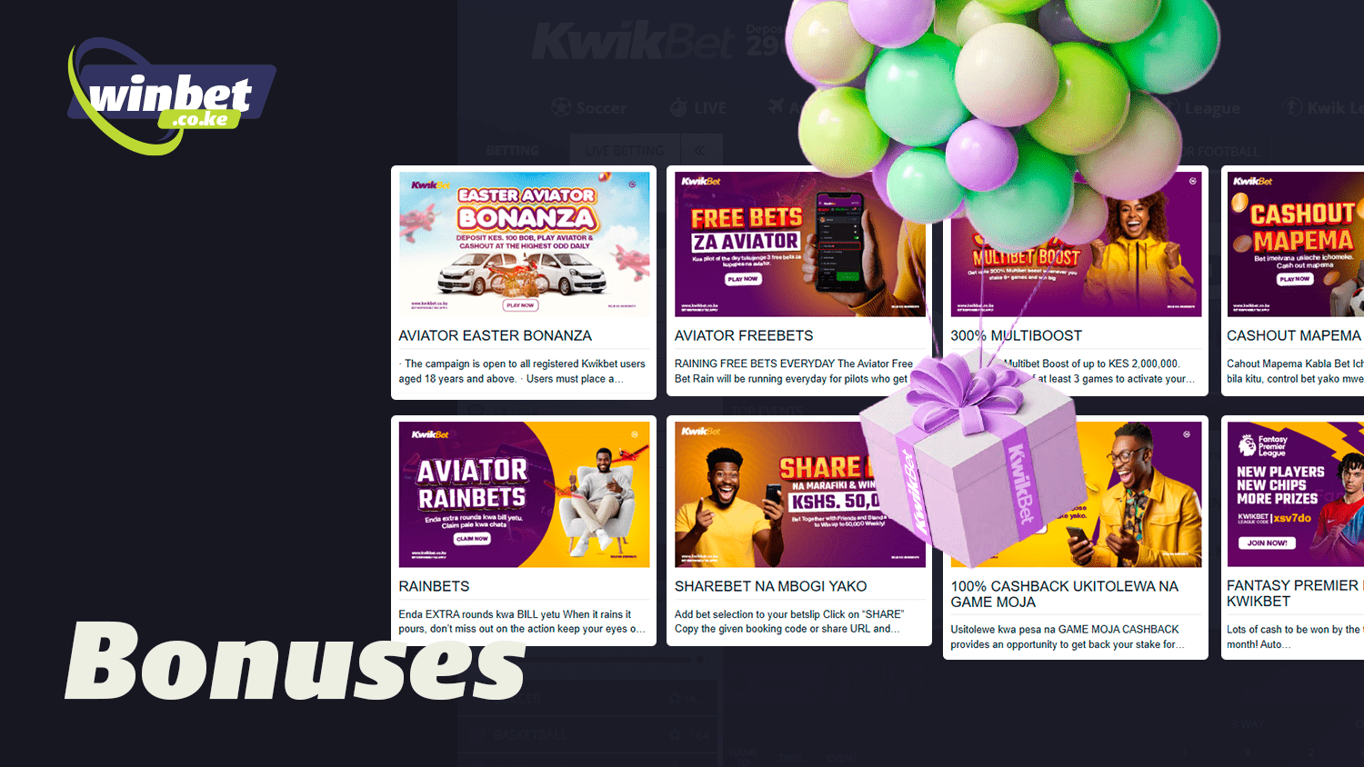 Kwikbet Kenya pleases players with various bonuses