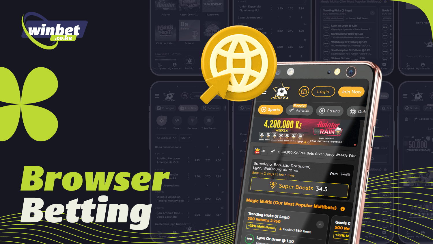 Betting via mobile browser is just as easy at mCHEZA