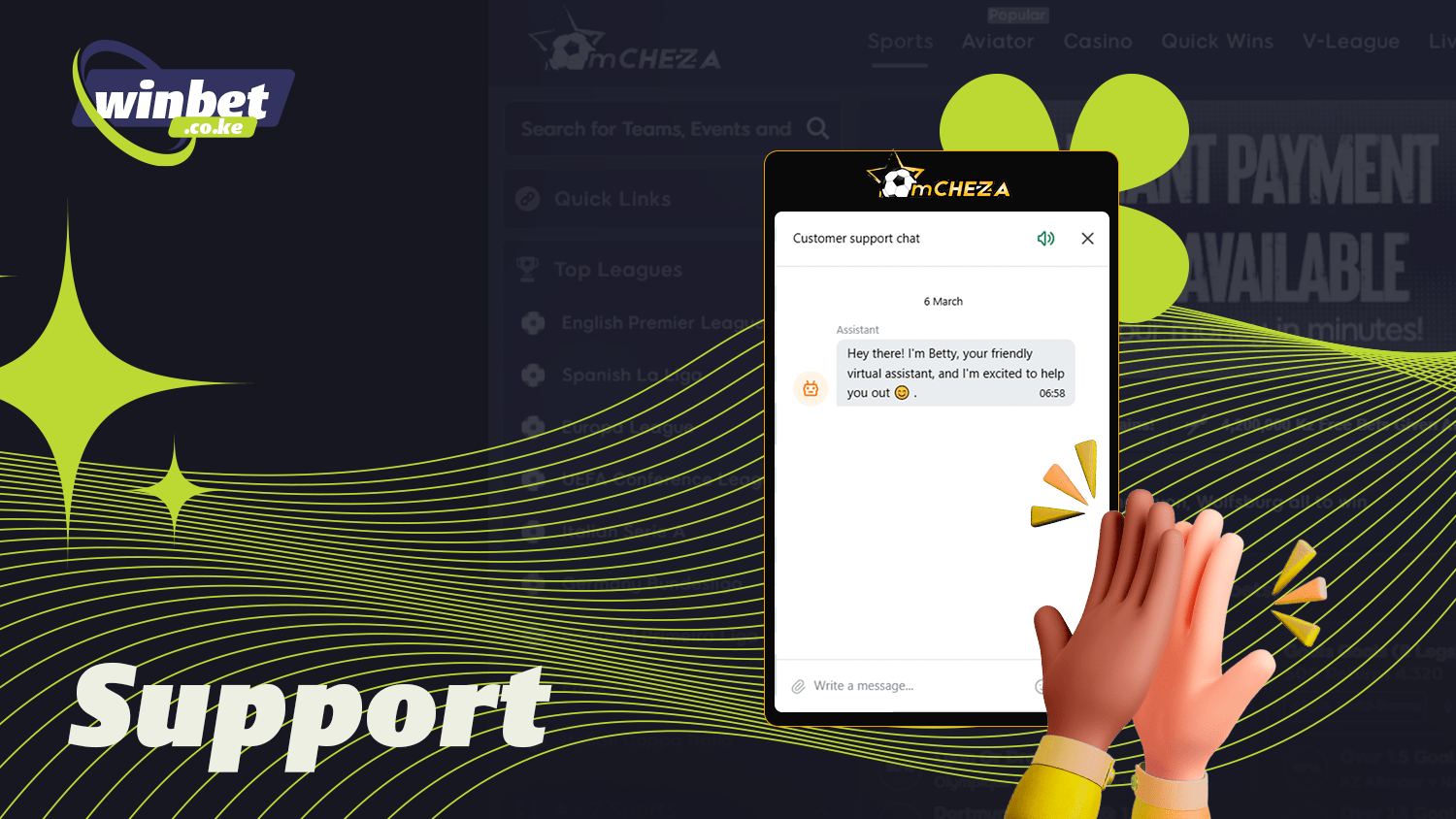 mCHEZA support service will help with difficulties